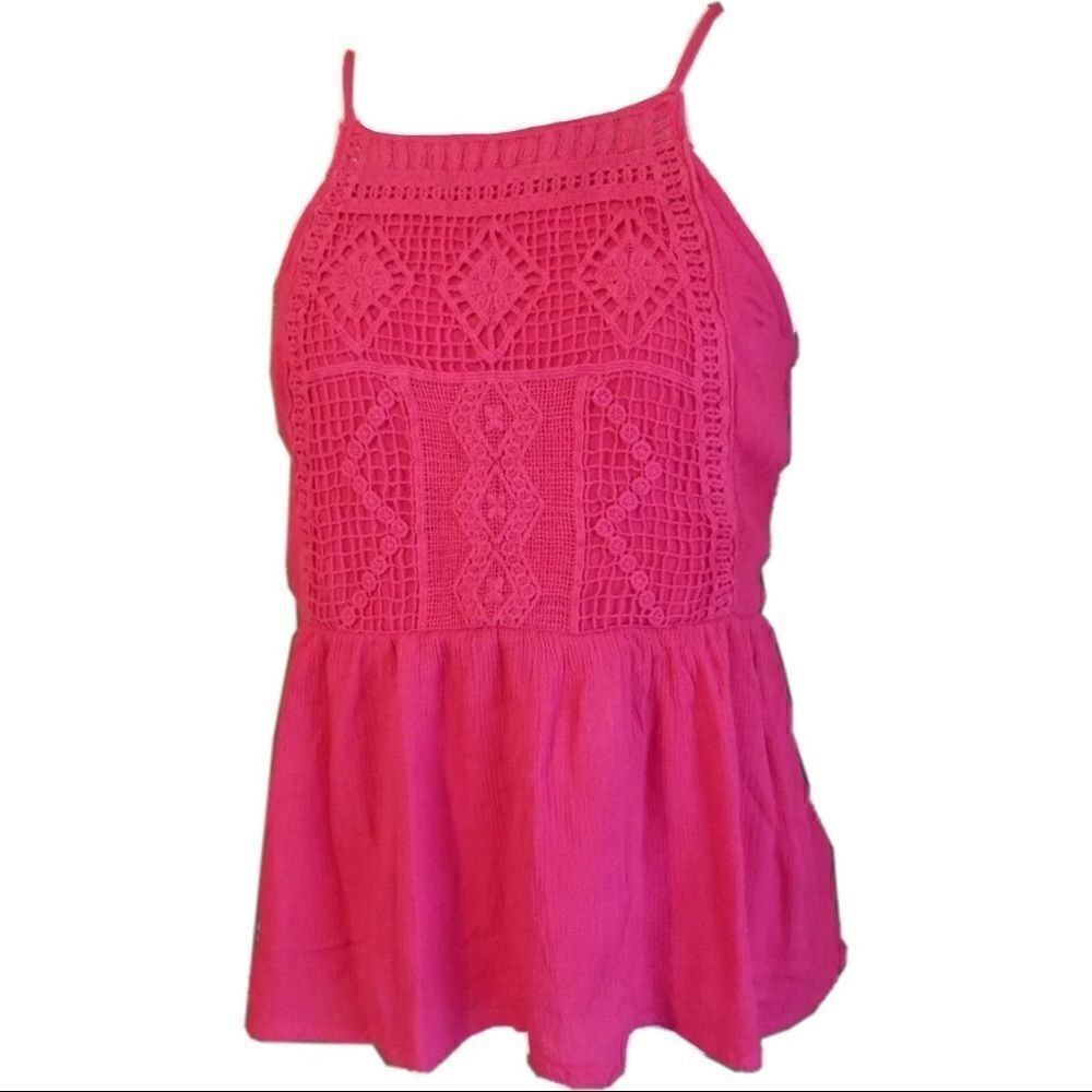 Lace crochet hot pink top 5 for $25